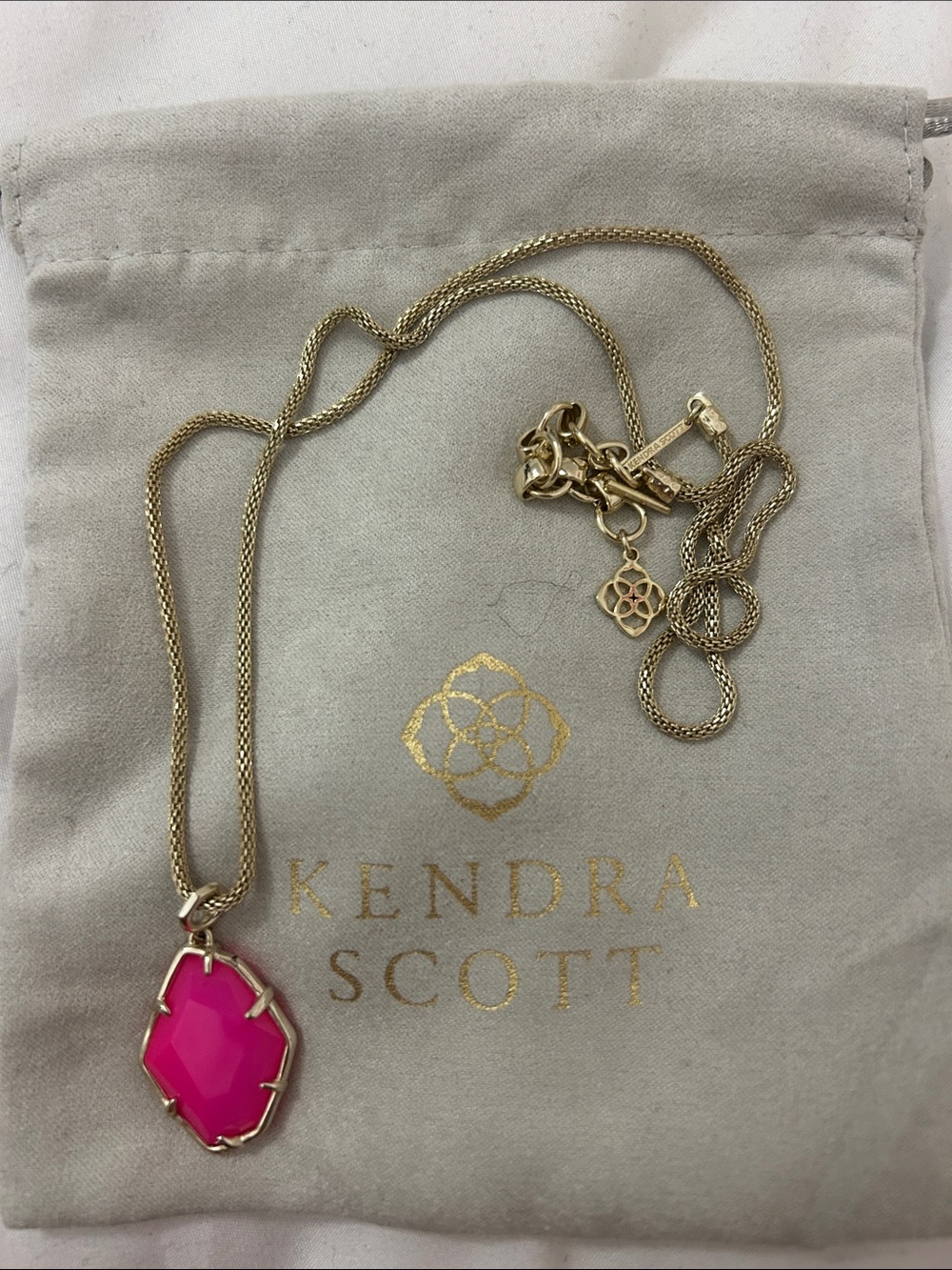 Kendra Scott Elisa Pendant Necklace | Gold & Hot Pink